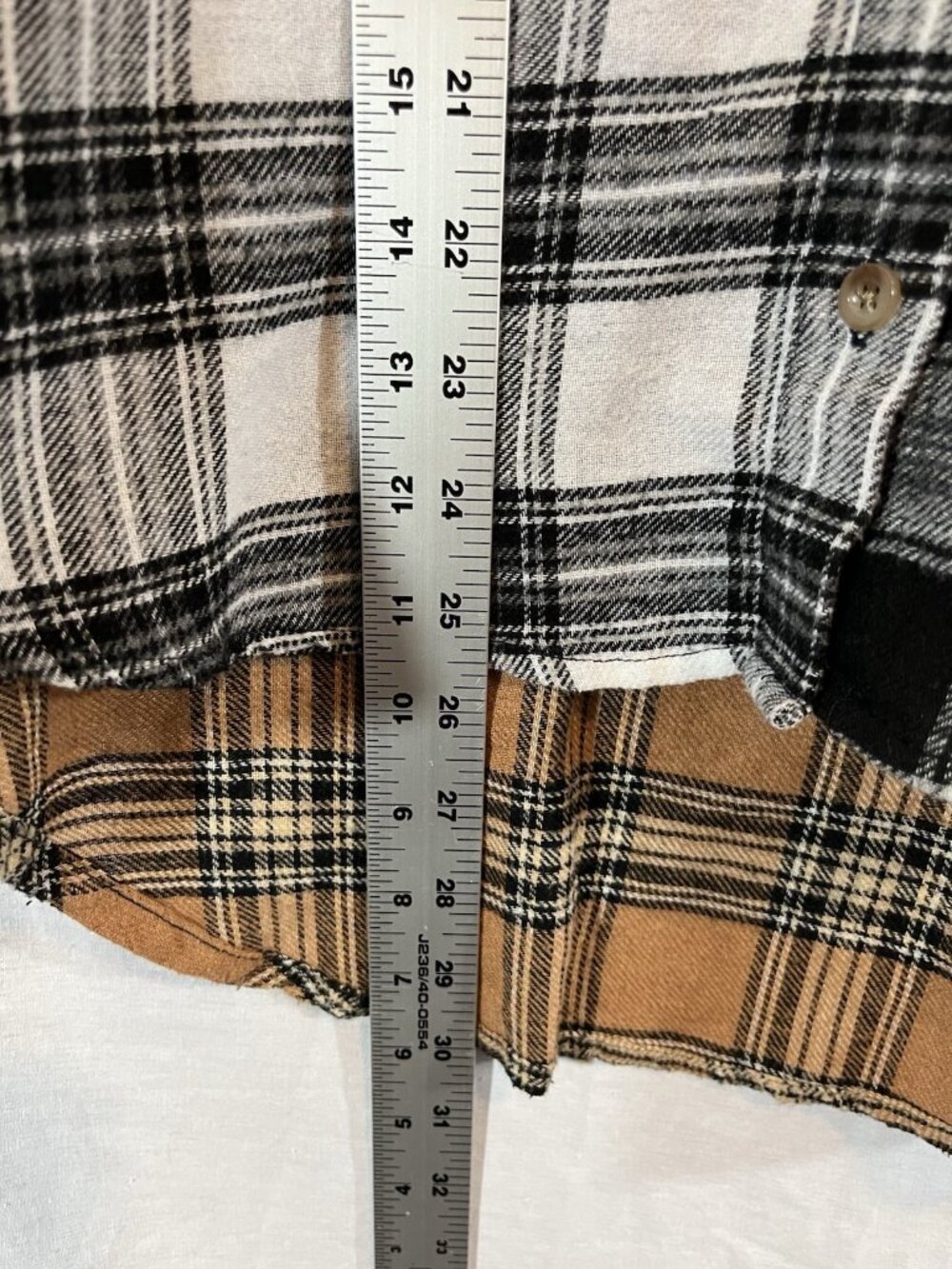 Forever 21 Women’s Small Brown & Black Patchwork Plaid Blouse - Picture 5 of 6